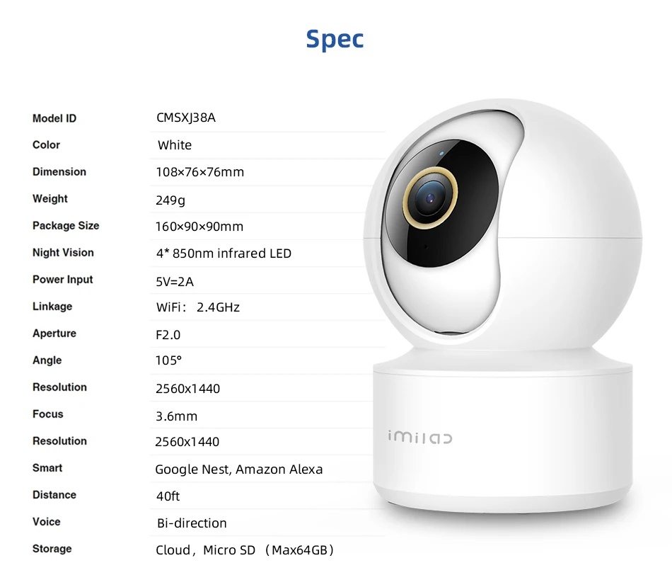 IMILAB C21 домашней безопасности Камера 4MP Full HD IP Wi Fi как в помещении CCTV видео Камеры