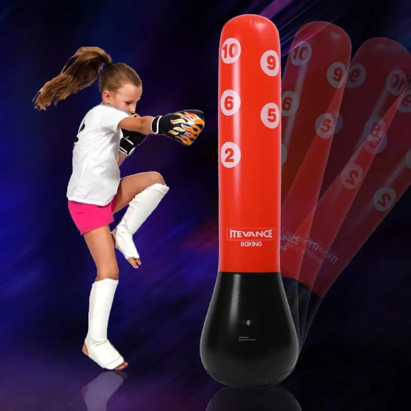 Вертикальный надувной боксерский мешок из пвх утолщенный столб бойцовский