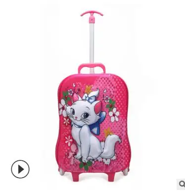 00 Children 3D Suitcase Child Bag Girl Stair Pull Box Roller Multicolor Suitcase School Backpack with Wheel Trolley Case 5 Colors - Цвет: 00