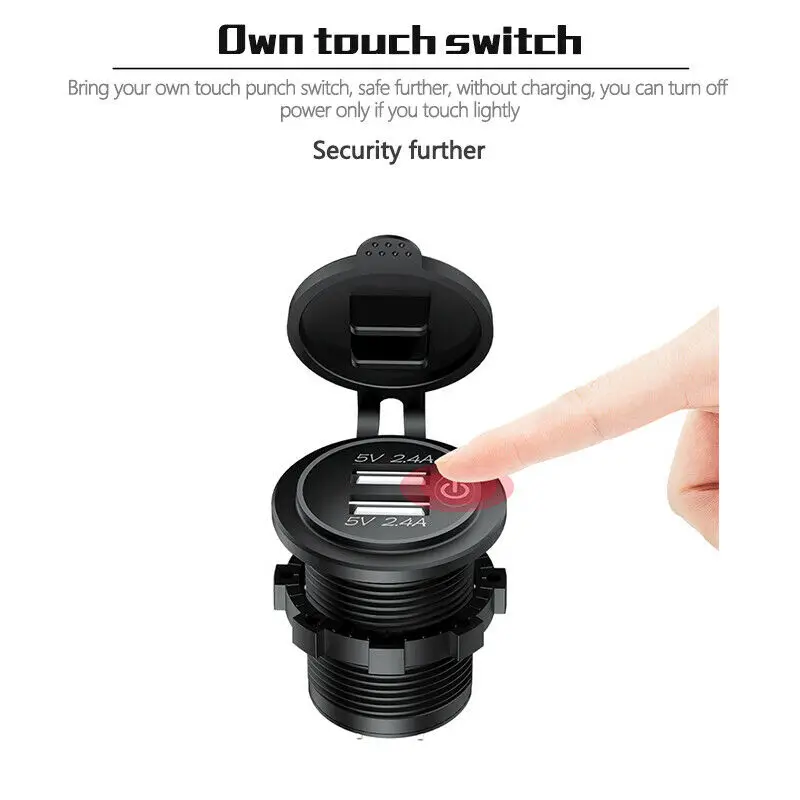

Truck Fast Car Charger 12V/24V Boat Digital LED Indicator Outlet High quality