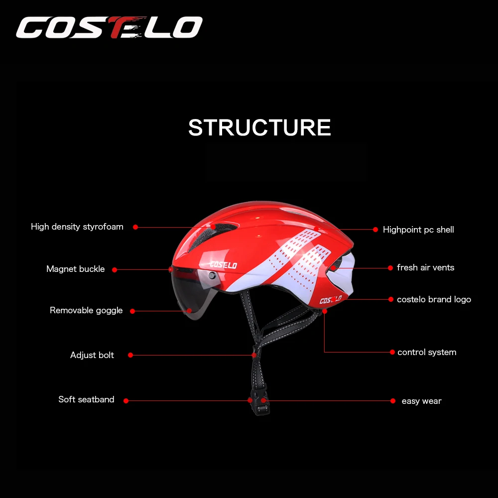 Costelo дорожный велосипедные очки шлем MTB Горный Би велосипедный шлем углеродный велосипедный шлем с goggle Capacete Ciclismo велосипедный шлем