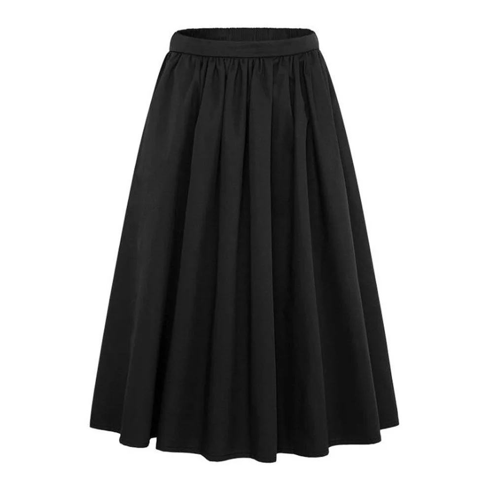 

Summer Autumn High Waist Pleated Skirts Womens Red Wedding Party Long Midi Skirts Office Lady Wear To Work Skirt Faldas Saia