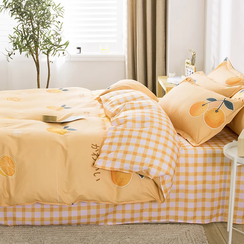 Оранжевое постельное белье набор комплект с пододеяльником наволочками