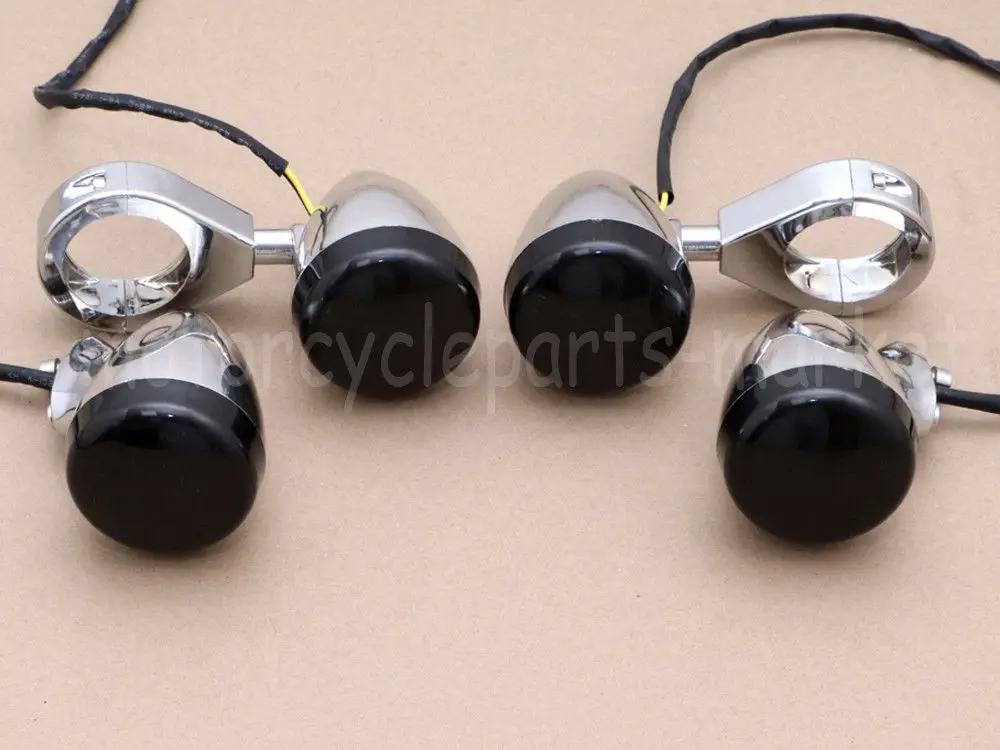 Мотоциклетный 4 шт. хромированный передний и задний светодиодный вилочный зажим