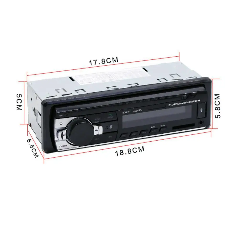 Автомобильный MP3 плеер Studyset стерео система с Bluetooth 4x60 Вт 12 В Вход Aux Типоразмер 1