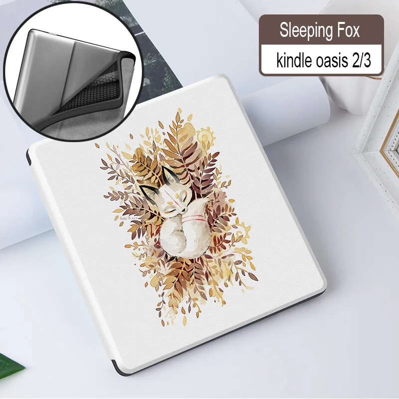 Ультратонкий Мягкий Магнитный чехол для " Kindle Oasis 2/3(& Release) eReader для Kindle Oasis / Auto Sleep/Wake - Цвет: Sleeping fox