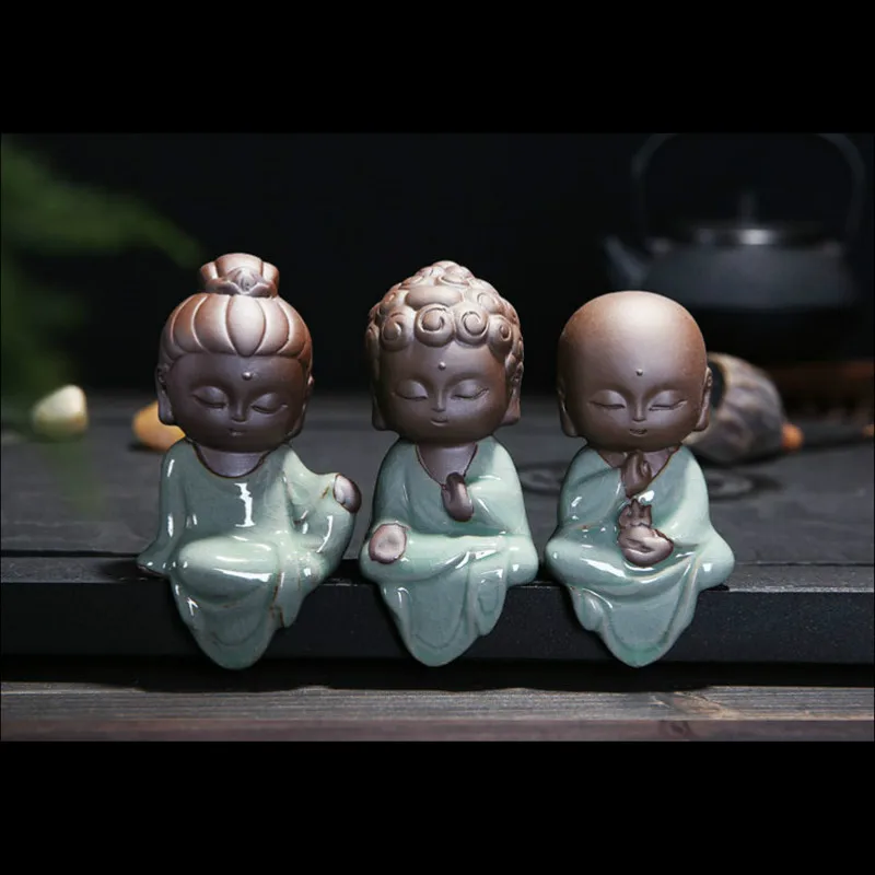 Креативные маленькие Буддийские статуи тафагата милые керамические чайные