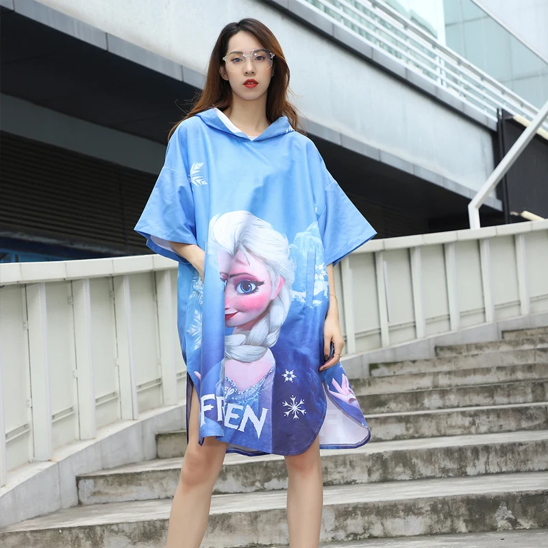 Красивое мультяшное полотенце банное из микрофибры модное уличное пляжное с