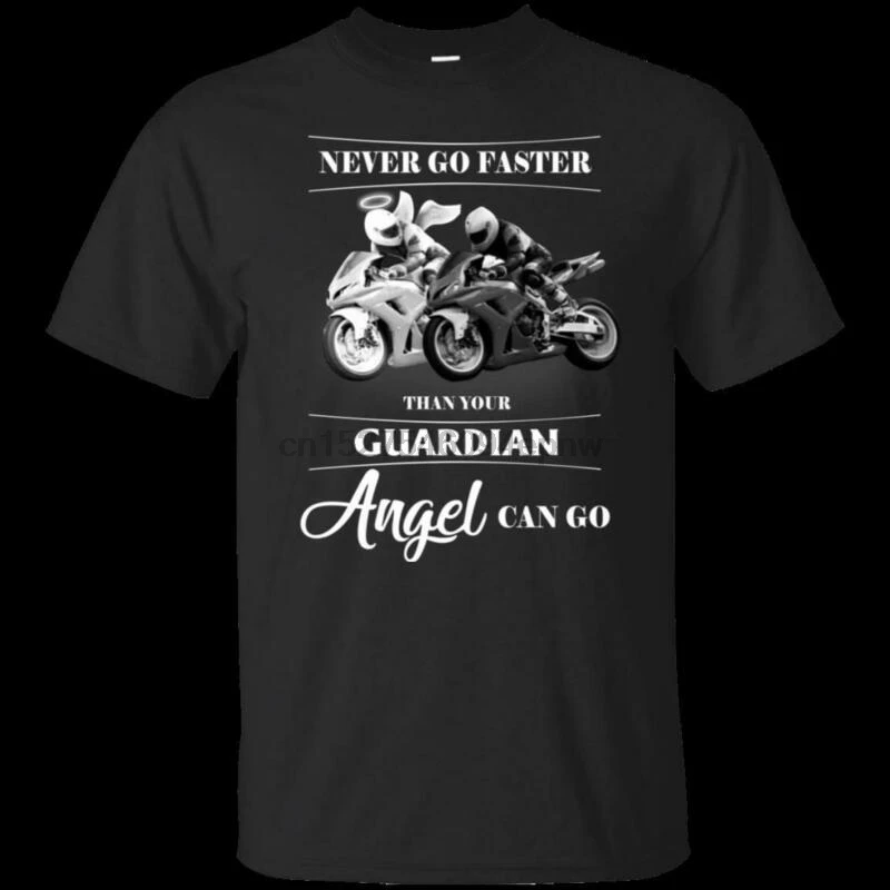 

Never Go Faster Than Your Guardian Angel Can Do G200 Black Men Cotton T-Shirt