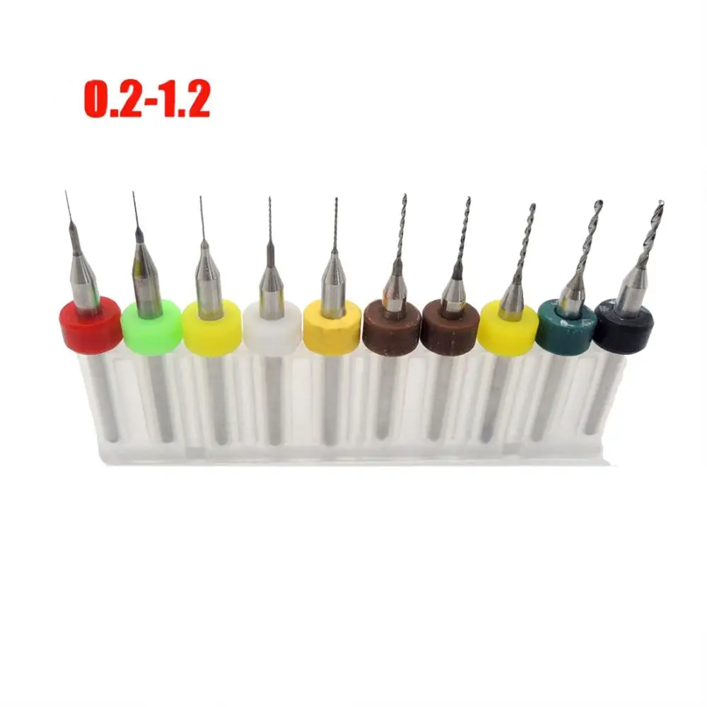 

Free shipping 10pcs/Set HighQuality Hard Alloy PCB Print Circuit Board Carbide Micro Drill Bits Tool 0.2 to 1.2mm for SMT CNC