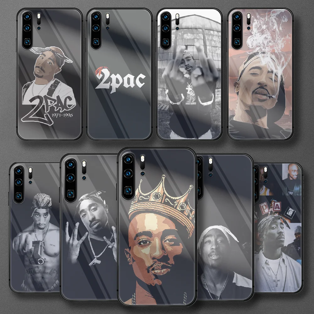 

2pac Tupac Rapper Tempered Glass Phone Case For Huawei Honor P 7 8 9 10 20 30 40 50 A X I Pro Lite Cover Coque Back Luxury
