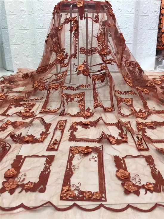 Желтый Африканский бисер французский Тюль кружевная ткань высокого качества