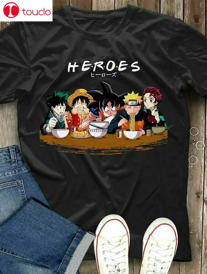

Heroes Anime Manga Goku, Luffy, , Deku, Tanjirou Gift T-Shirt