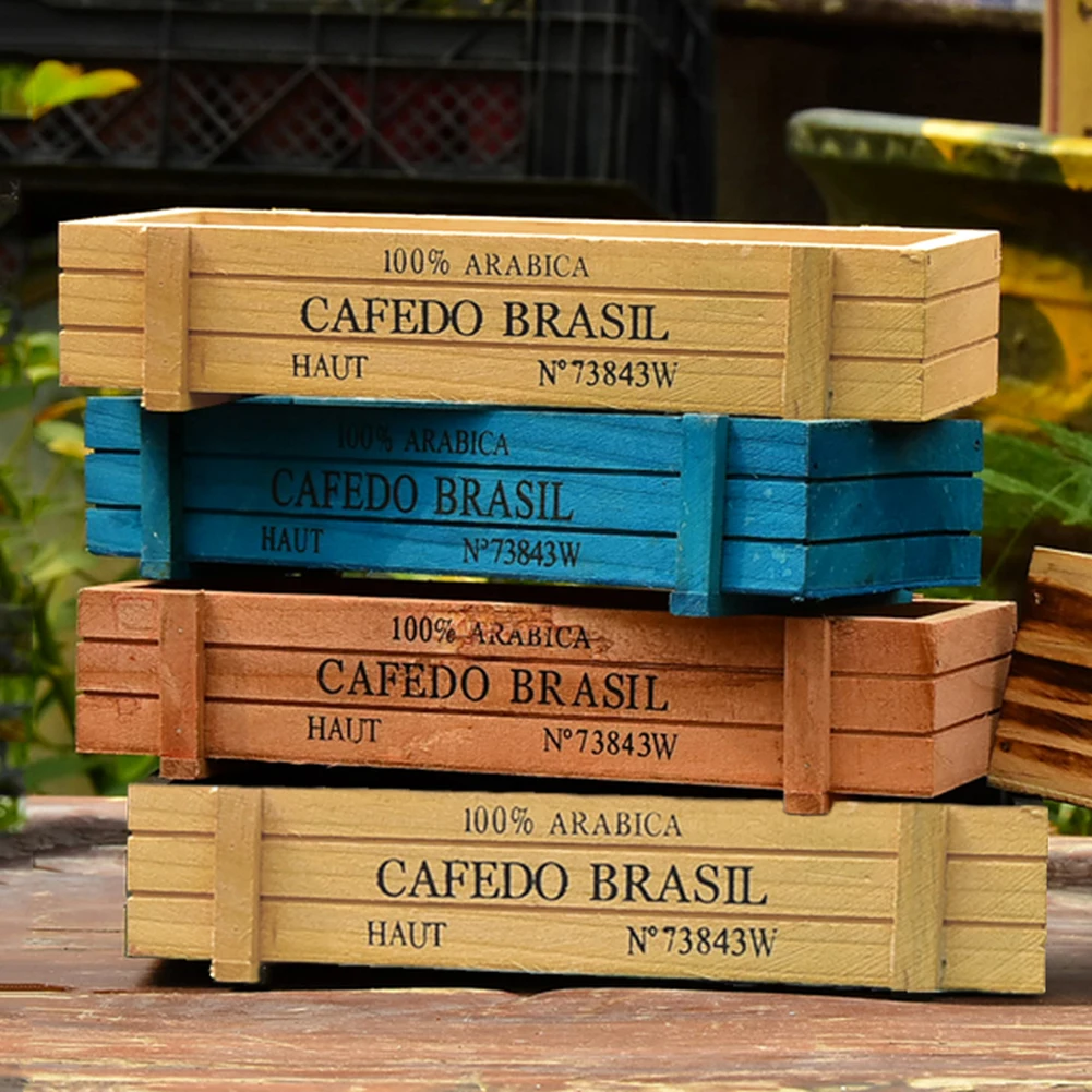 Деревянные кашпо коробка сад двор микро пейзаж цветок суккулент контейнер