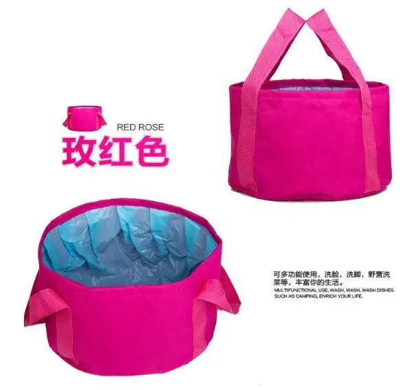 10L New Portable Outdoor Folding Sink Washbasin Bucket Foldable Wash Basin Camping Water Bag
