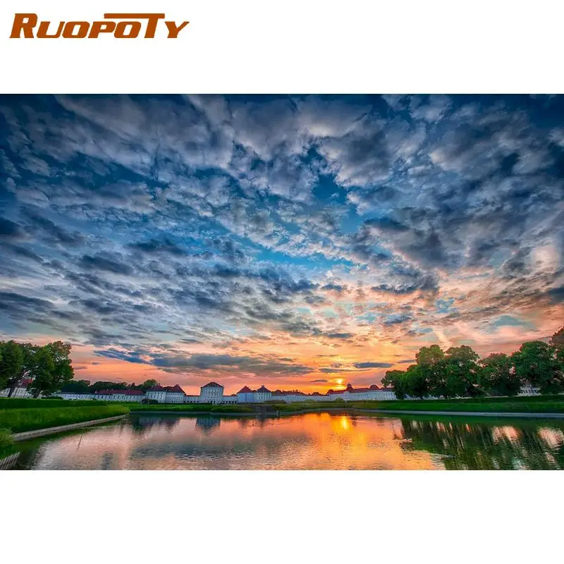 

RUOPOTY Paint By Numbers For Adults Children HandPainted Acrylic Painting Landscape Picture Drawing On Canvas