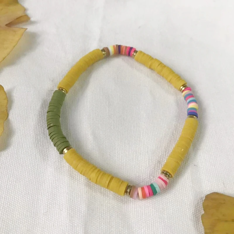 Красочный простой эластичный резиновый Радужный Браслет Ручной Работы