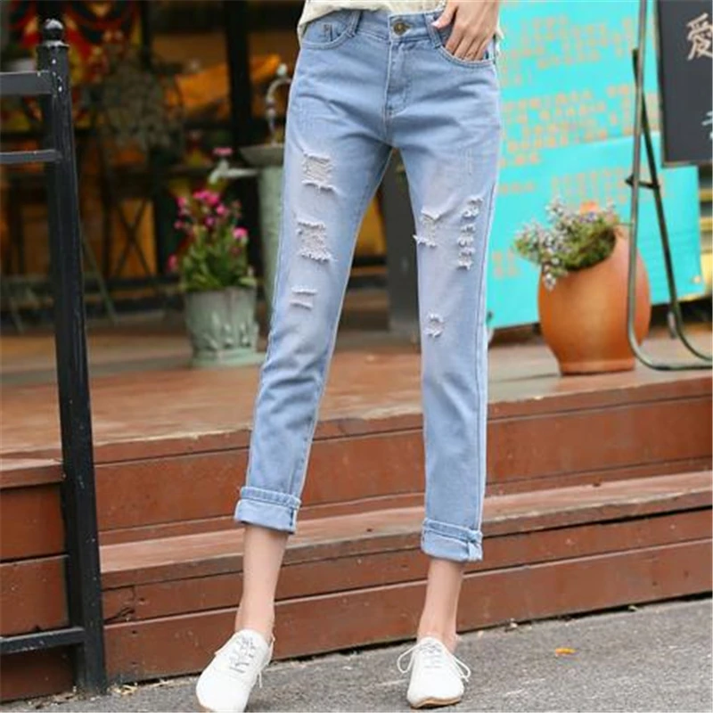 Женские летние и весенние Бриджи свободного кроя|loose jeans|capri jeansjeans casual |