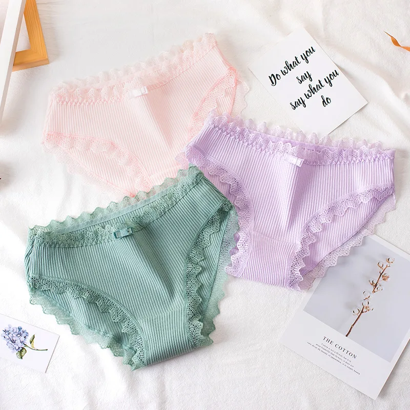 

Новый WomenThread хлопковые трусы Японские Женские туфли, украшенные бантами; Нижнее белье однотонные Цвет Дышащий Пояс Размеры для девочек женс...