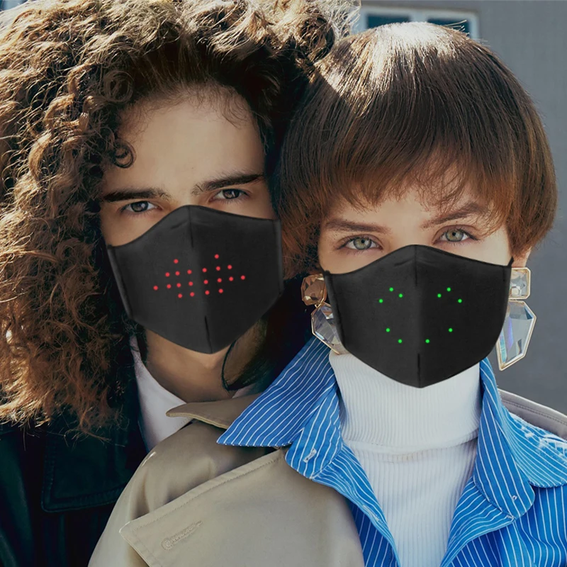 

LED Voice Recognition Face Cover Light up Rave Face Cover Party Christmas SDFA88