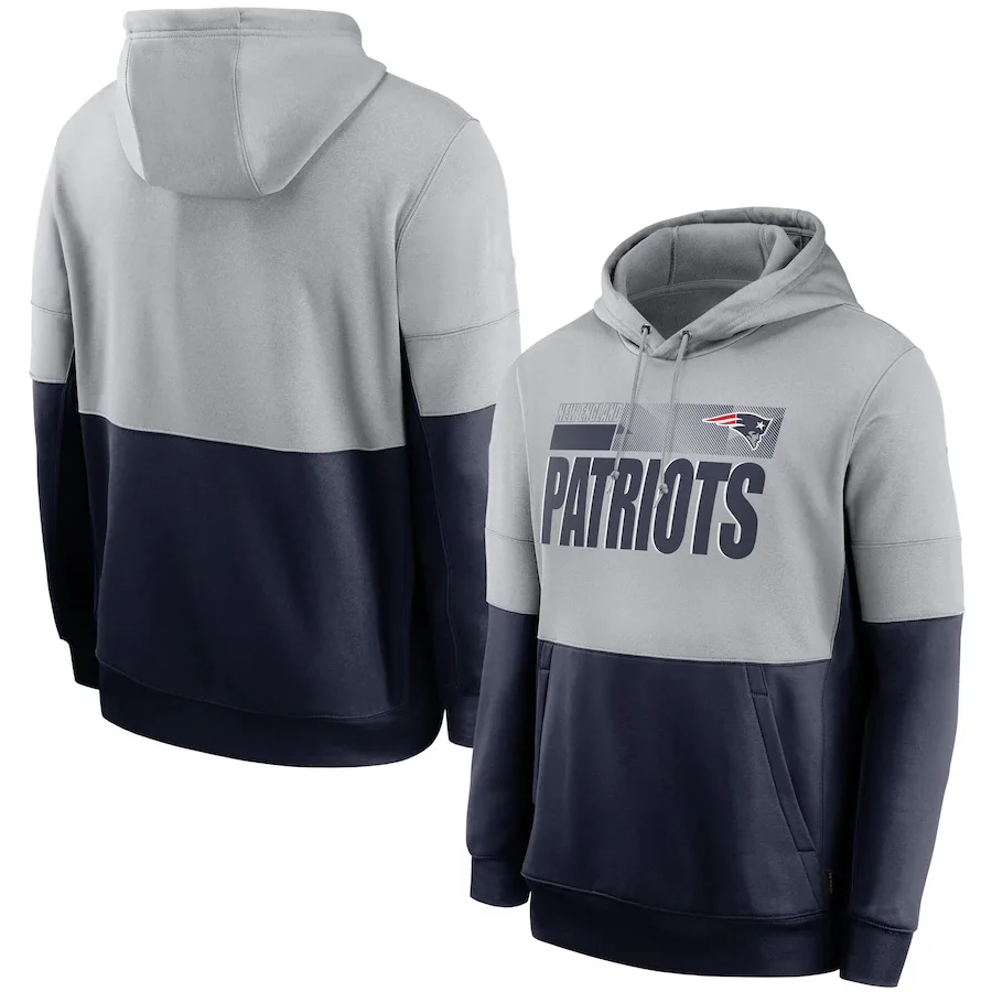 

New Englands Men Hoodies Sweatshirt Patriots Sideline Impact Lockup Sportswear Performance Pullover football Colorblock Hoodie