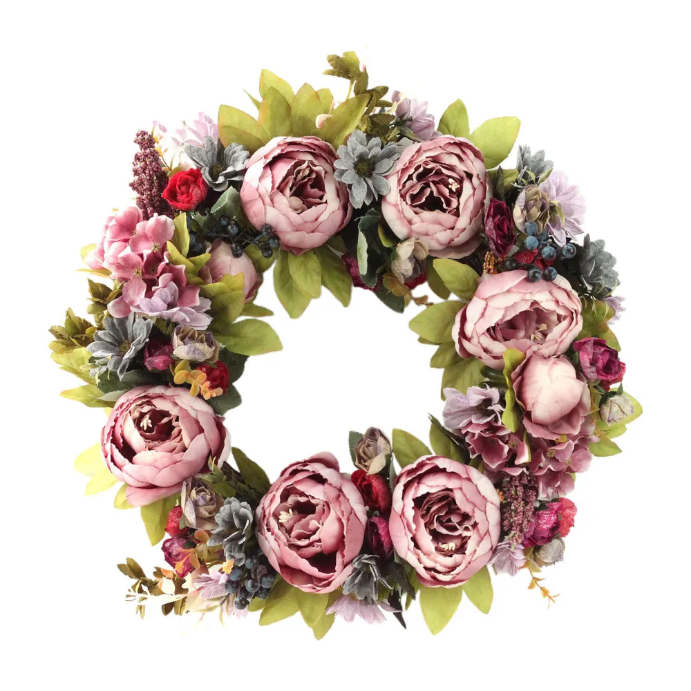 

Artificial Flower Rose Garland Silk Peony Flowers Window Indoors Or Outdoors For Wedding Party Decoration Decorative Wreath