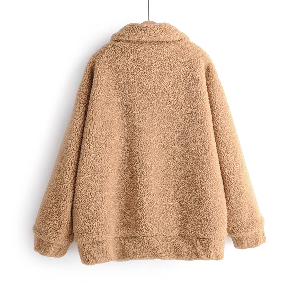 

Autumn Coats Fleece Jackets Winter Warm Teddy Coat Cardigan Office Lady Sexy Women Wool Blends Full Tops Overcoats Warm jacket