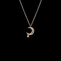 silver plated cz crystal moon pendant 2021 fashion women aaa zircon clavicle chain for women romantic wedding party jewelry