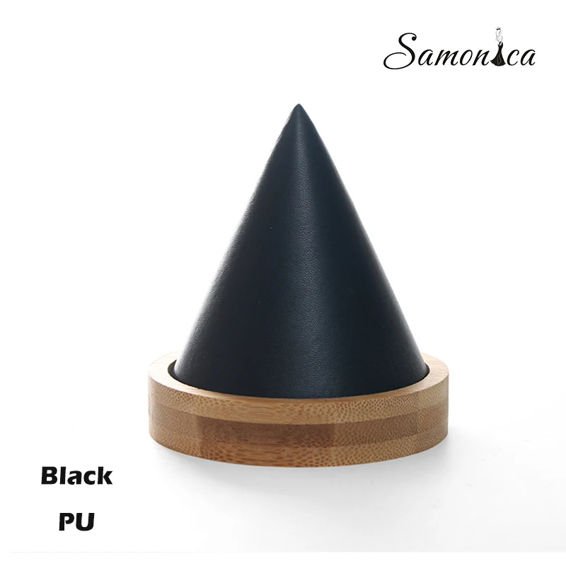 Black PU Кольца для вышивки снизу острый ювелирный дисплей стойка Подставка для хранения кронштейн Часы Браслет Дисплей Органайзер ювелирные изделия счетчик дисплей - Цвет: Black PU