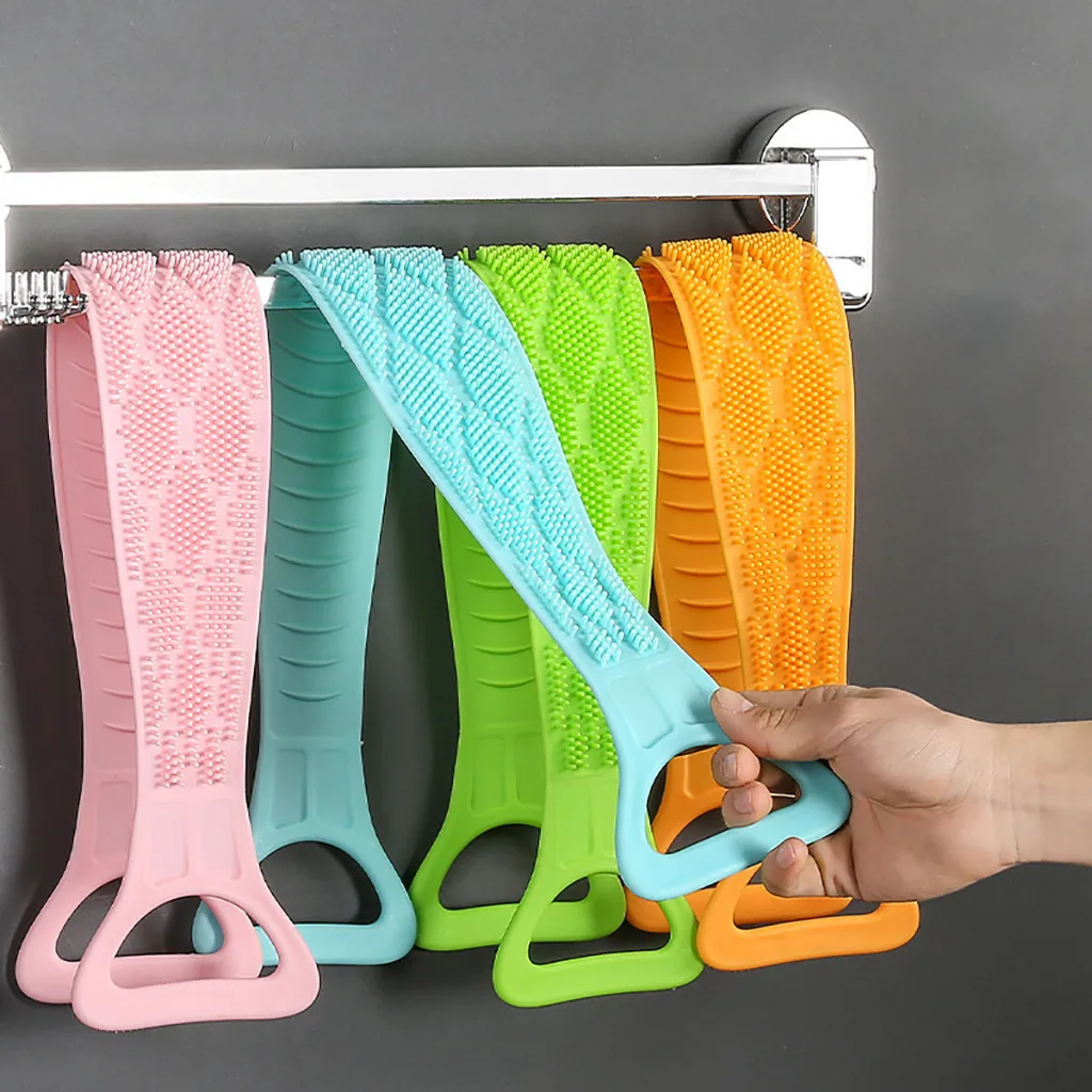 Креативная многоцветная силиконовая щетка для тела спины ванны душа мытья пояс