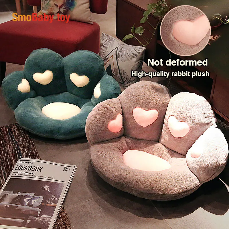 

Kawaii кошачья лапа Кролик плюшевая игрушка подушки для спины плюшевое кресло подушка диван коврик для дивана домашняя напольная Подушка пода...