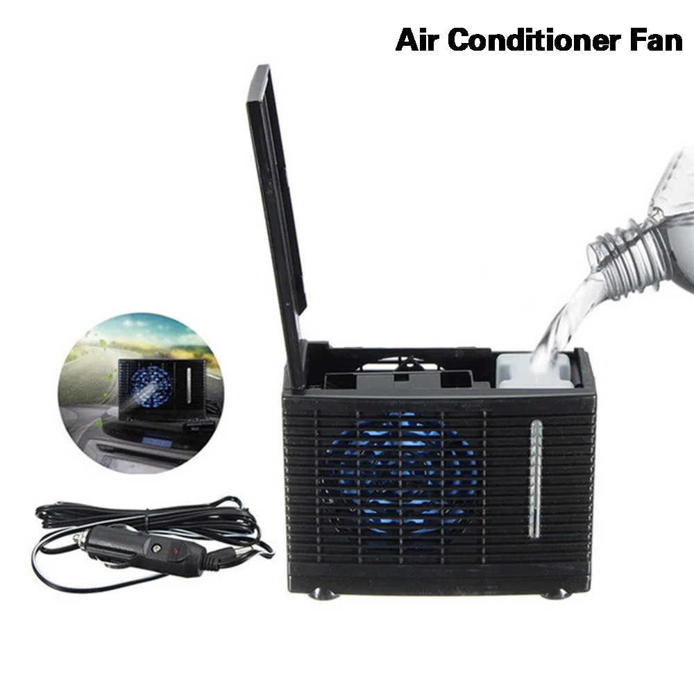 Portable 12V Mini Air Conditioner Fan Evaporative Water Cooler Cooling Fan Car Truck Home Air Cooler for Home Office