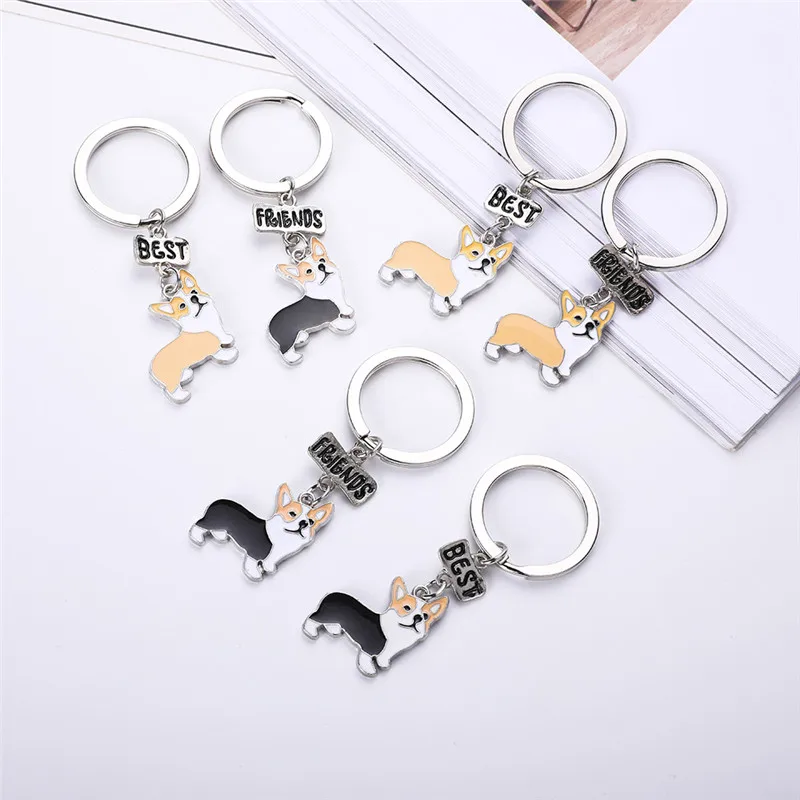 2 шт./лот милый брелок с собакой подарок для пары лучшие друзья надписью пудель Keji