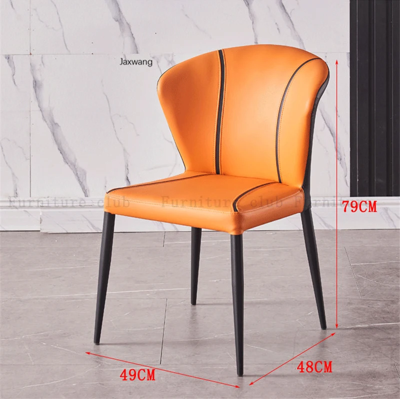 

Simple Dining Chairs Modern Leather Art Ins Chair Minimalist Iron Art Dining Chair Living Room Lounge Creative Personality Chair