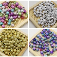 mixed color glitter acrylic round beads 6mm 10mm spacer finding