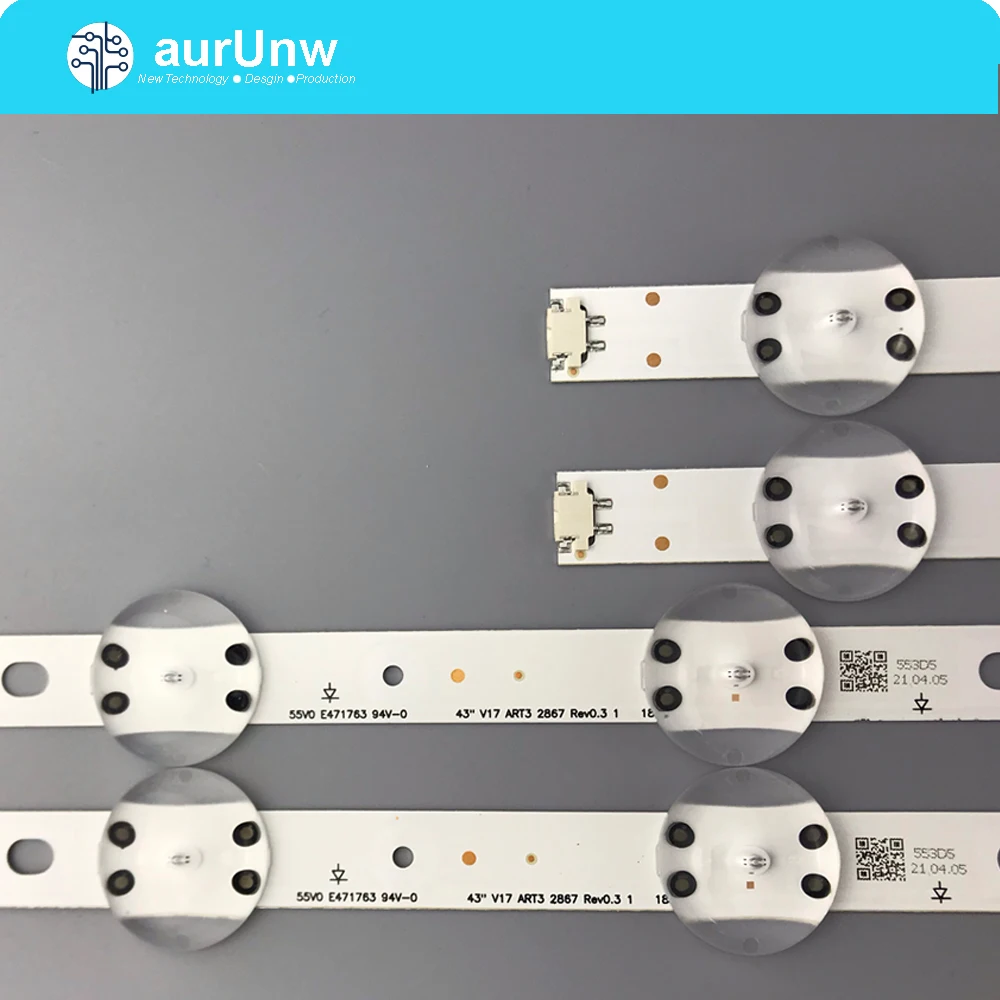 

4 x светодиодный Подсветка для LG 43 "V17 ART3 2867 ТВ 43UF6500 43VH6100-CB LC430DQE 43LJ614V 43LV340C 43UJ6565 6916L-2744A/2743A 10-светодиодный s