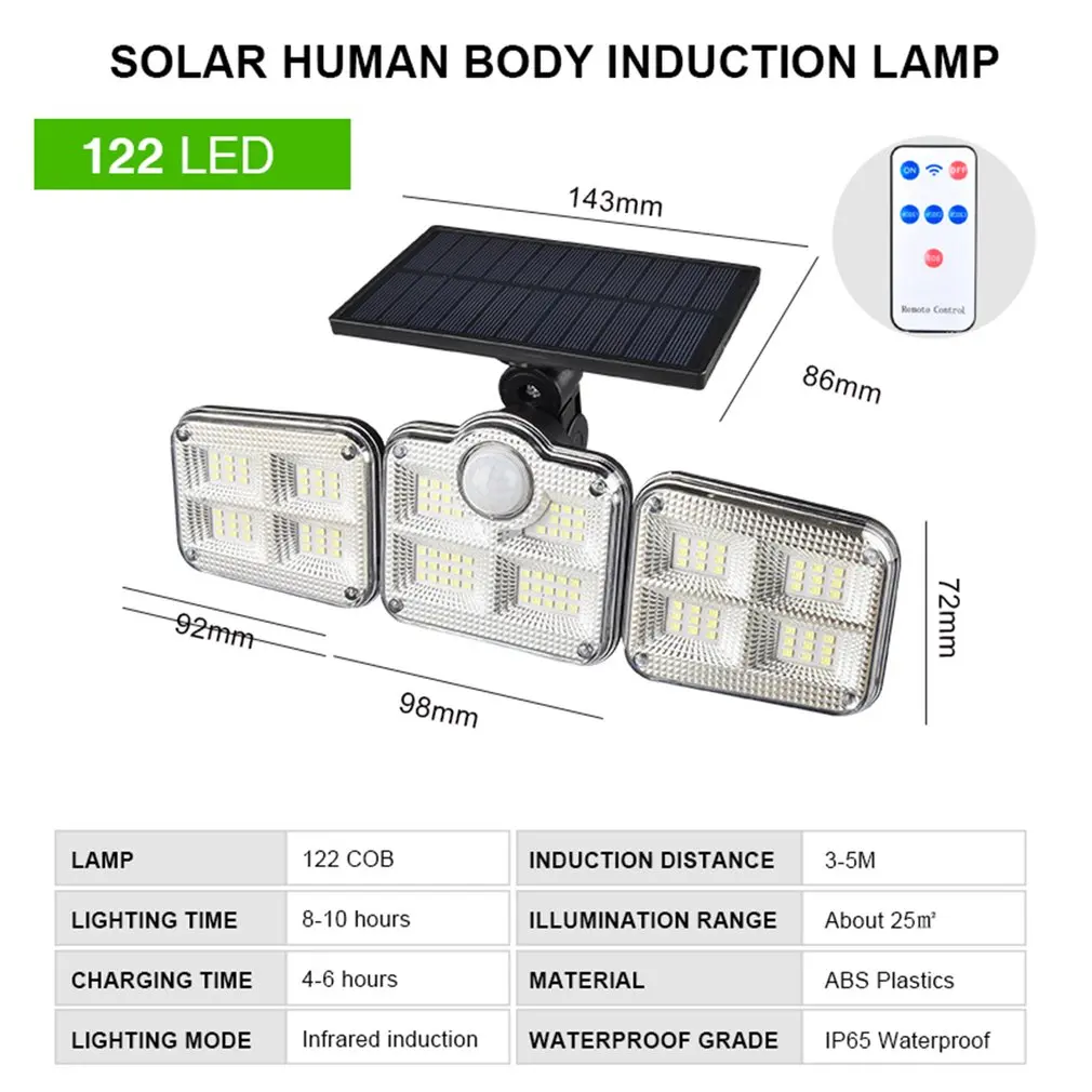 

Super Bright Solar Lights LED IP65 Waterproof Outdoor Indoor Induction Wall Lamp With Adjustable Head Wide Lighting Angle