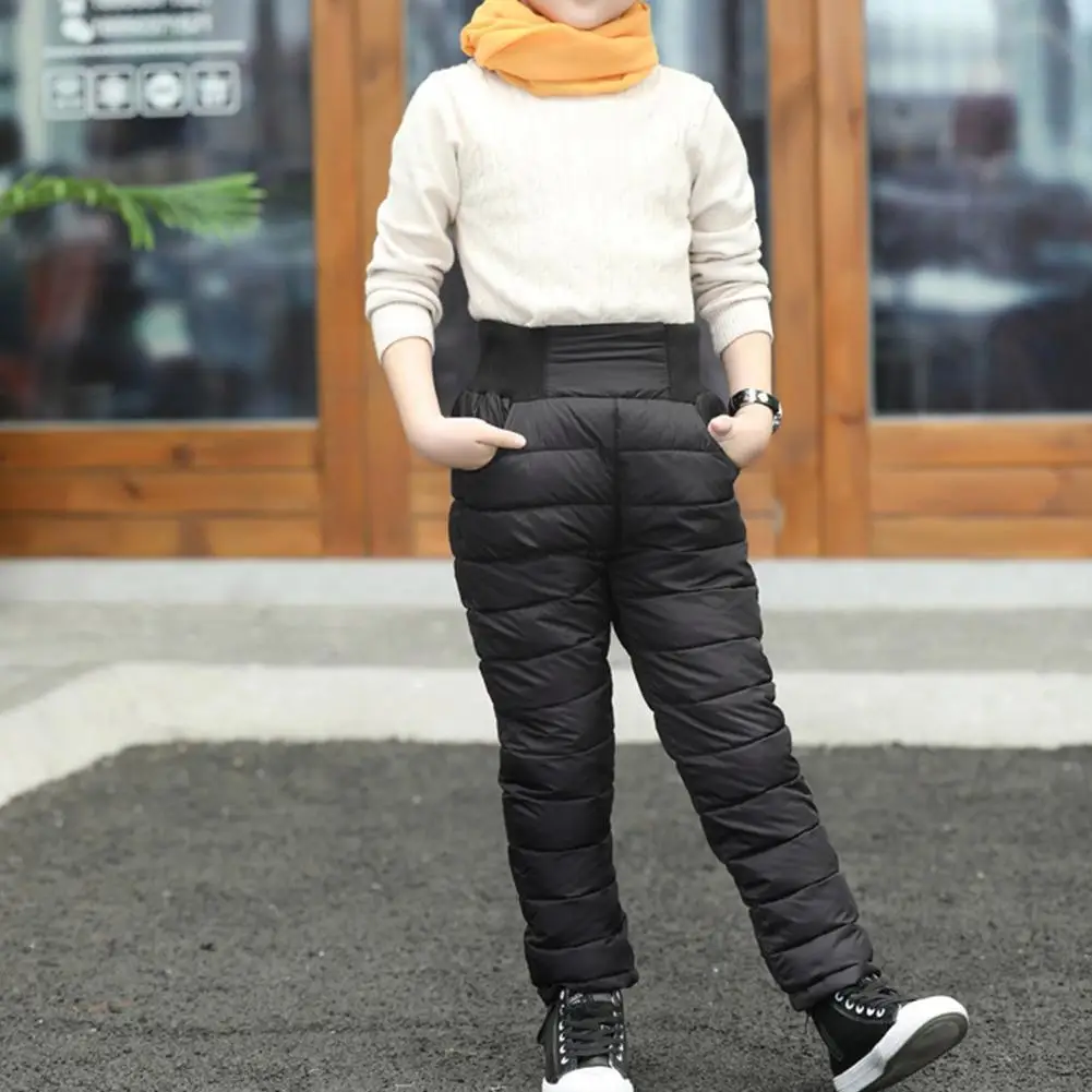 

New Waterproof Ski Pants Children's Winter Pants Cotton Elastic Winter Boy Trousers Trousers Girl Pants Warm Warm Thick Pan Y0O1