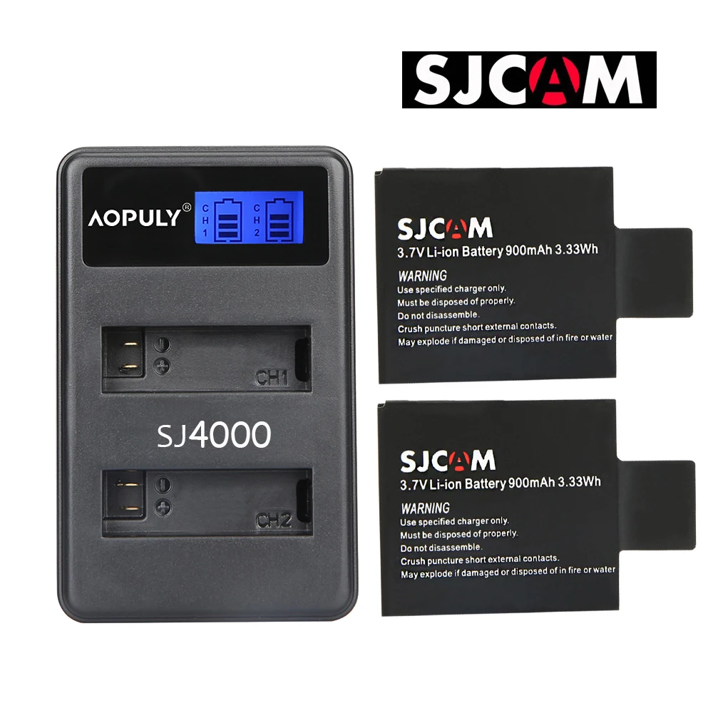 2 pcs and 1 charger SJCAM SJ4000 PG1050 Камера Батарея Li-Ion Батарея зарядное устройство для спортивной экшн-камеры SJCAM SJ5000 SJ6000 SJ8000 M10 EKEN 4K H8 H9 GIT-LB101 GIT Батарея - Цвет: 2 pcs and 1 charger