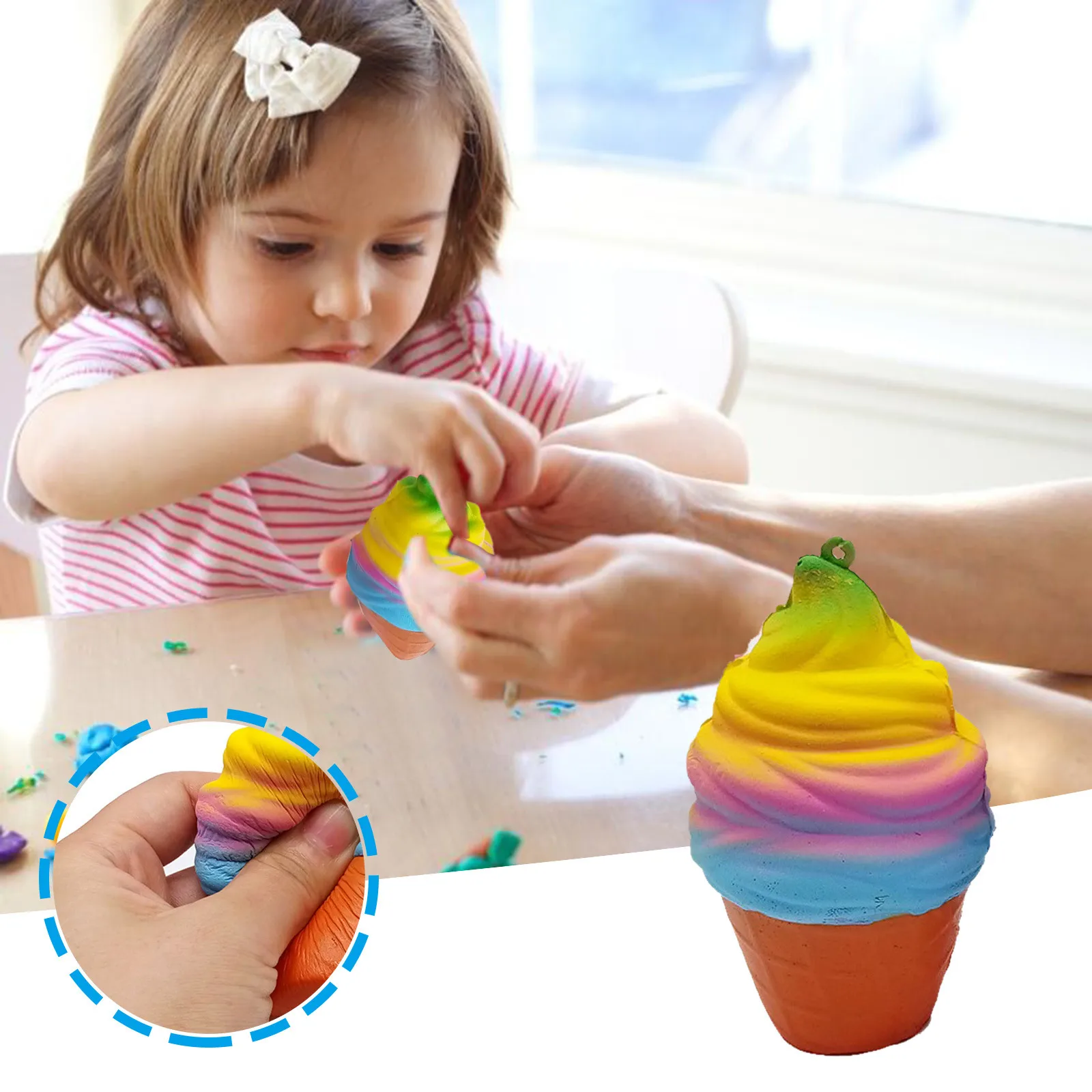 

Scented Rainbow Fudge Ice Cream Fidget Toys Slowly Rising Children's Toy Squishy Squeeze Toys For Adult Childs Gifts антистресс#