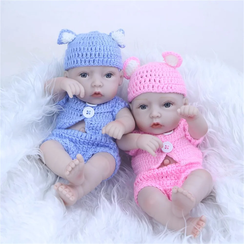 

11 Inch Rebirth Doll Full Silicone Mini Simulation Baby Fashion Baby Skin-friendly Children's Toy Birthday Gift