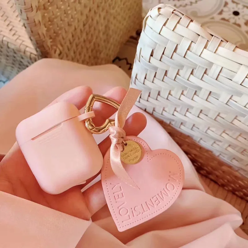 Чехол для наушников с Bluetooth для Airpods чехол s 1 2 Love украшение Мягкий силиконовый чехол для наушников для Apple Air Pods сумка для гарнитуры - Цвет: Pink