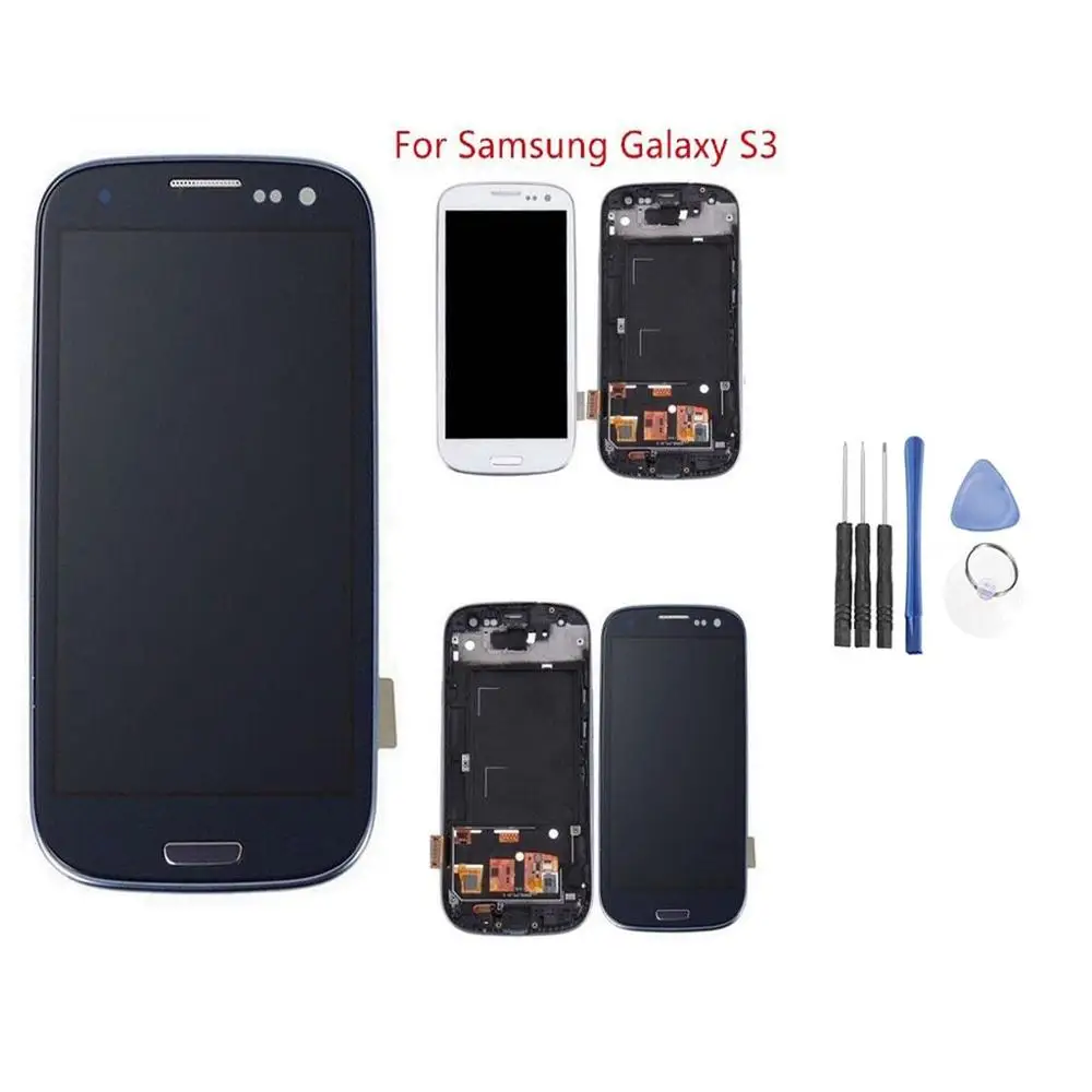 Оригинальный Для SAMSUNG Galaxy S3 ЖК дисплей сенсорный экран дигитайзер Замена для i9300
