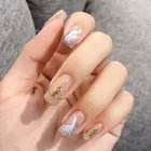 24 шт. Bdark цвет ореол крашенная текстура съемный износ готовый продукт маникюрный патч накладные ногти патч TY