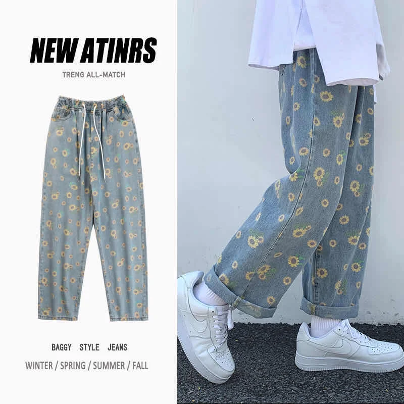 Мужские джинсы в стиле хип хоп с широкими штанинами 2020 свободные Модные