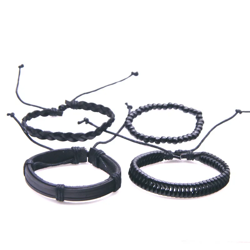 Новинка 2020! Черные бусины очаровательные сплав ручной работы Плетеные мужские
