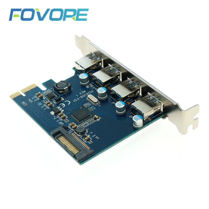USB 3 0 PCI express карта расширения 4 порта E к USB3.0 компьютерная PCIe адаптер чип Fresco FL1100 для