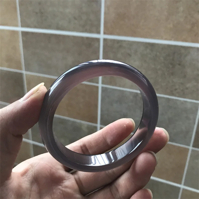 

Hot selling natural hand-carve Imperial Purple Chalcedony jade Baranglet 56-62mm bracelet fashion Men Women Luck Gifts