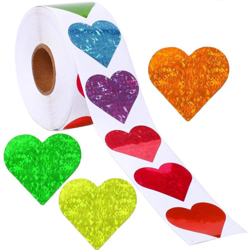 

500pcs Colorful Love Heart Labels Stickers Scrapbooking For Package And wedding Valentines's Day Decoration Stationery Sticker
