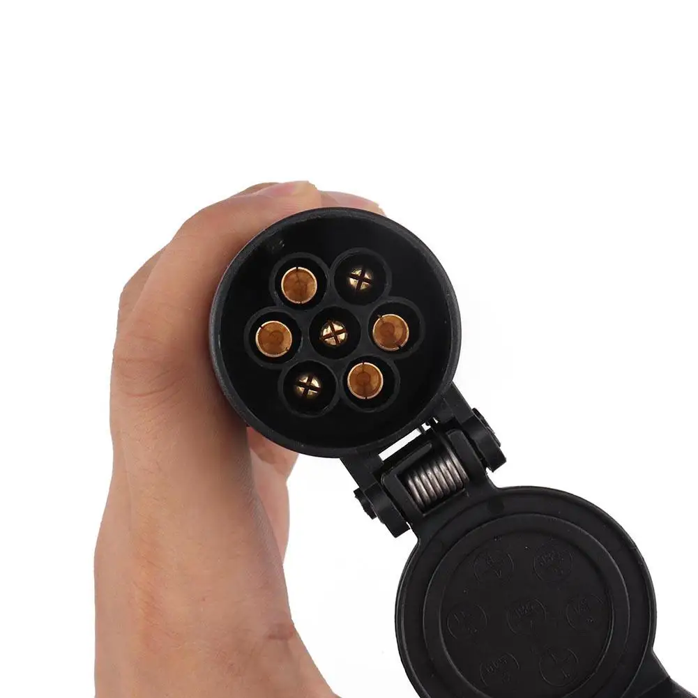 

19*6*4.5cm Car Trailer Adapter 7 PIN Flat Male Plug to 7 Pin Lrge Round Female Socket Nylon Car Trailer Adapter